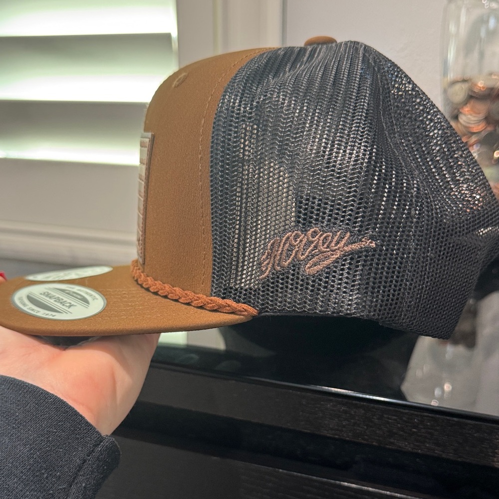 Brown Snapback Cap with American Flag Patch NWT - image 2